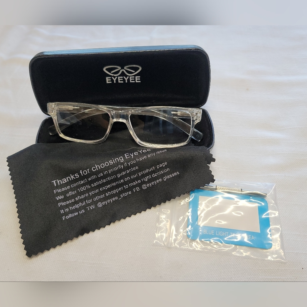EYEYEE Clear Frame Blue Light Blocking Reader Glasses 2.50 Unisex